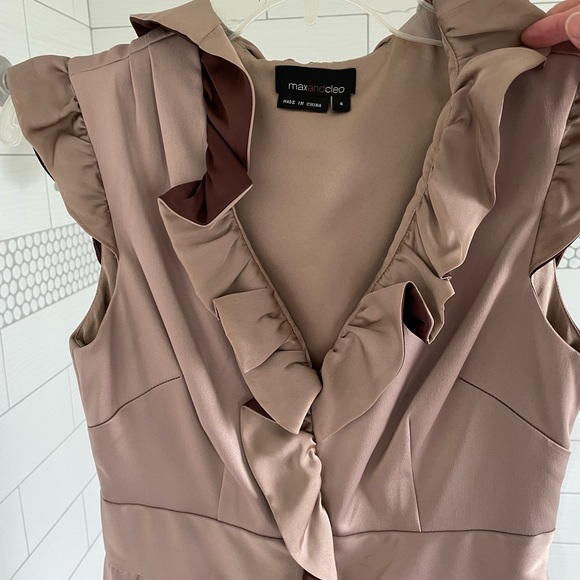 Max and Cleo dress. Champagne color with chocolate. - Picture 5 of 6